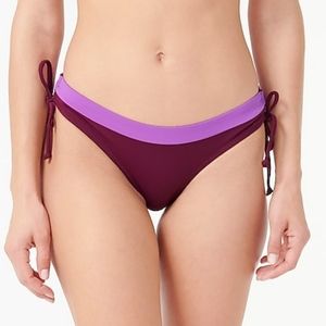 J.Crew colorblock side string Tie bikini bottoms, small, purple